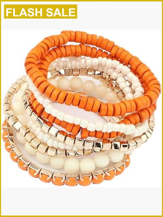 Jewelry - Stretch Stackable Bangle Bracelet Set - Boho Beaded